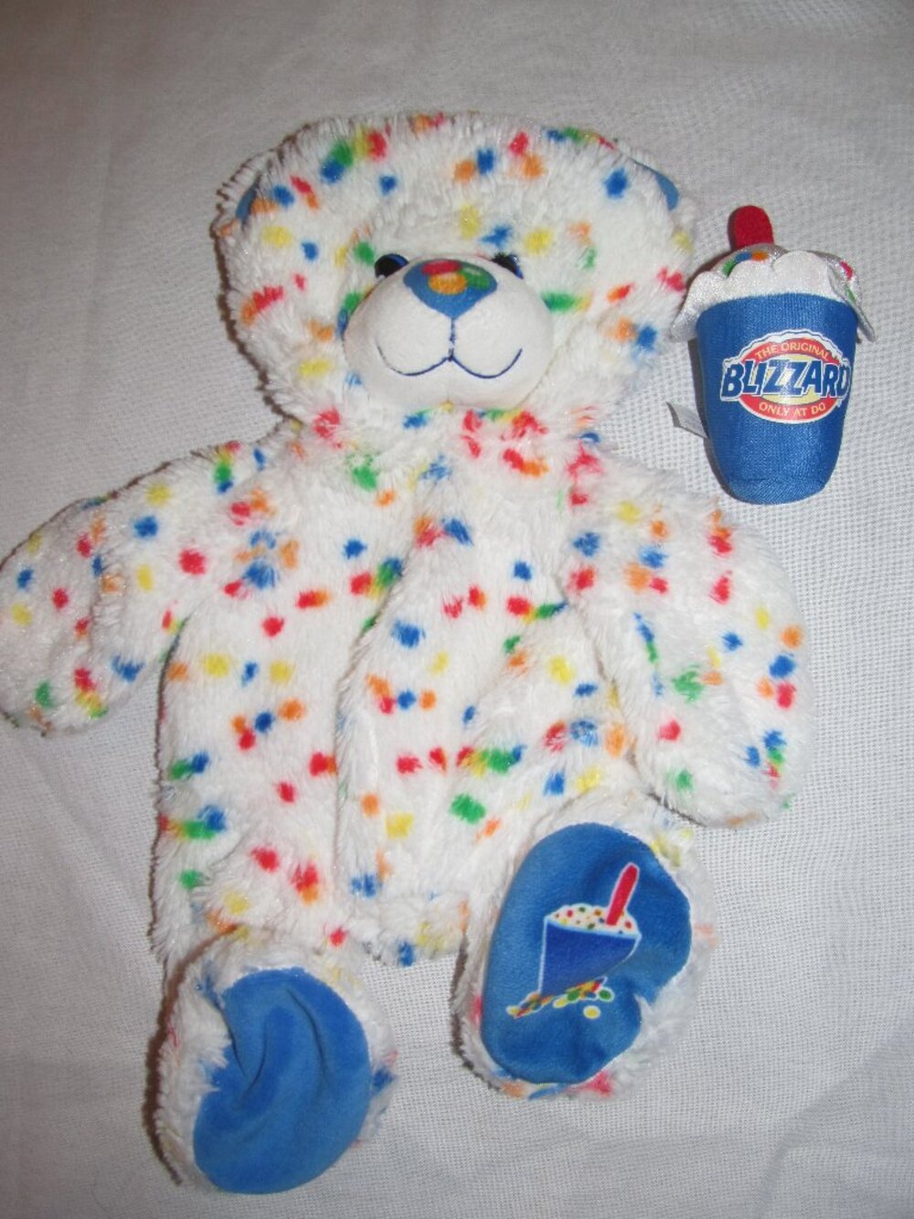 Build A Bear Dairy Queen Candy Blizzard Bear WITH ICE CREAM CONE Unstuffed Skin